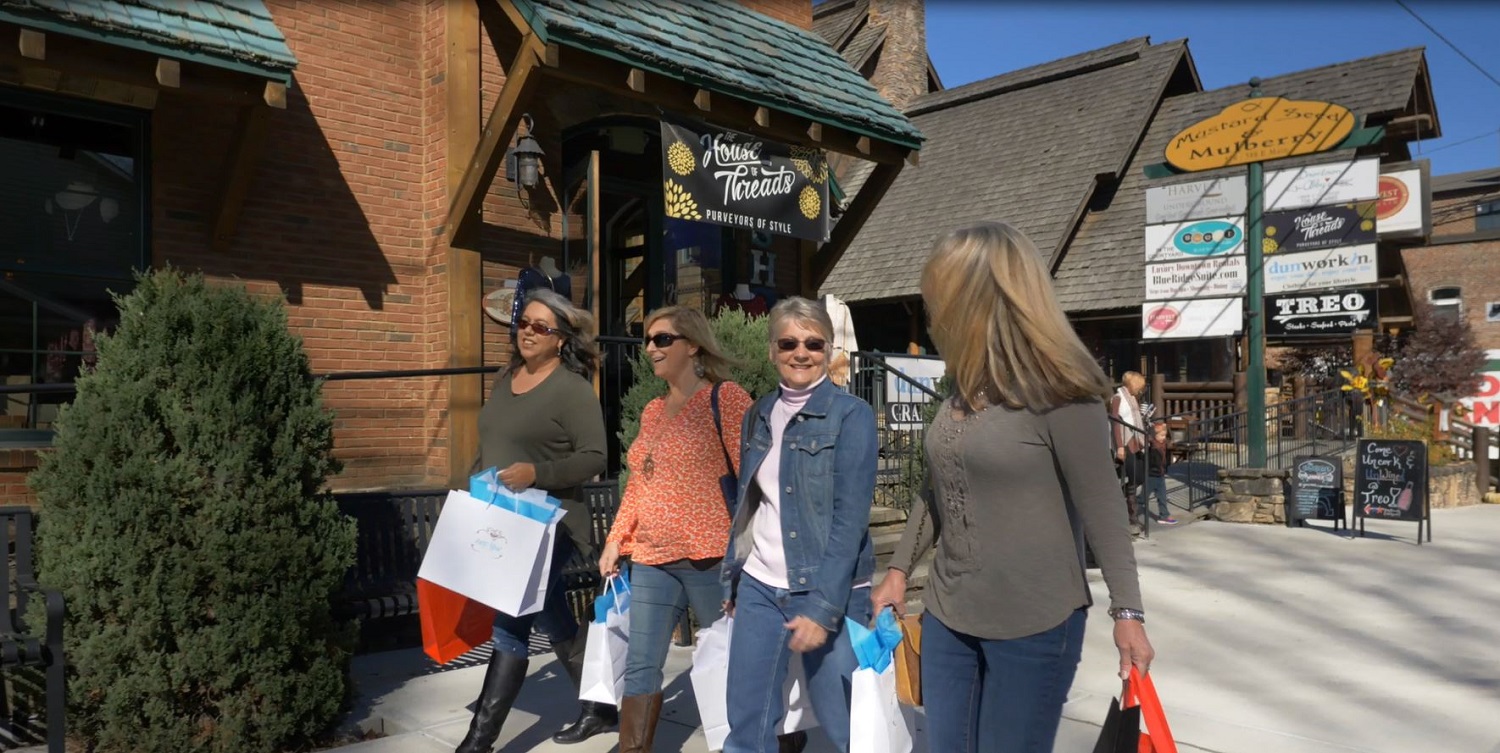 Ladies Shopping in Downtown Blue Ridge